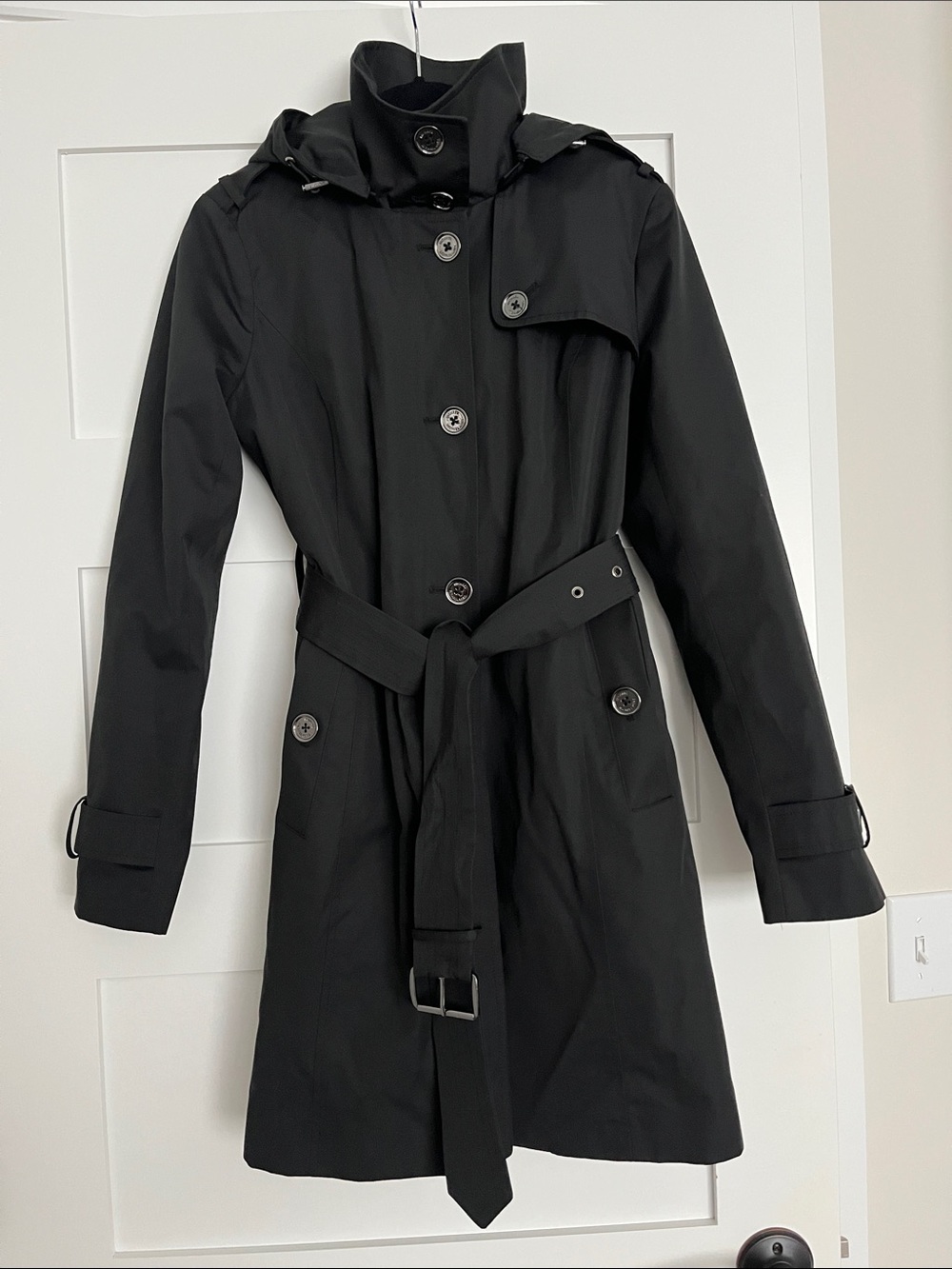 Michael Kors Black Trench Coat with Belt